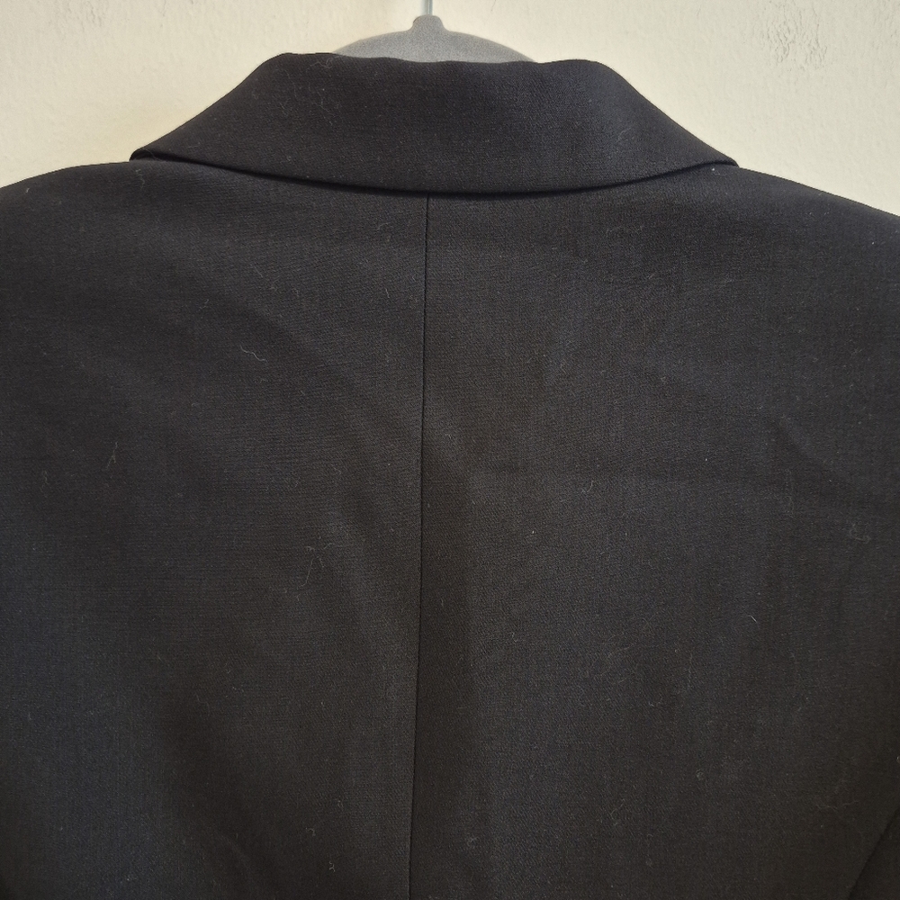 Vtg Talbots Wool Blazer Black Three Button Jacket Y2K Made In Japan Size 10 - Picture 7 of 12